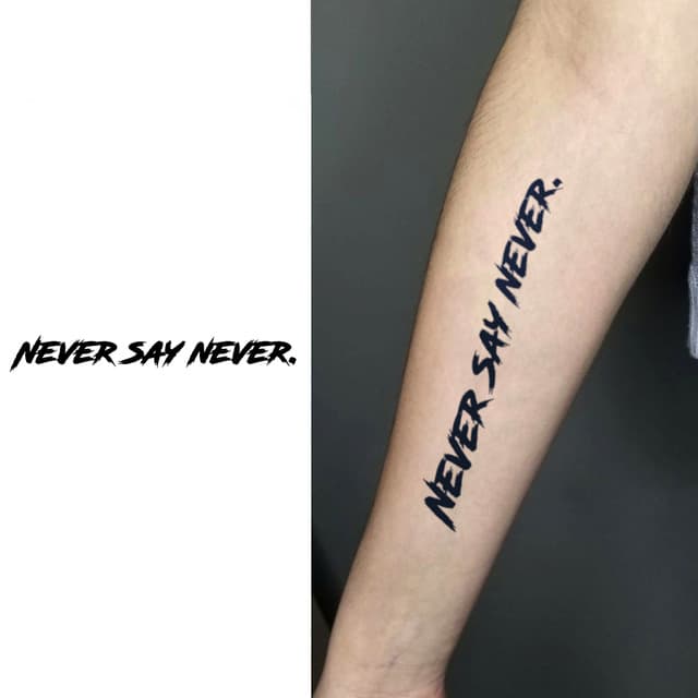 Never say never — brush script