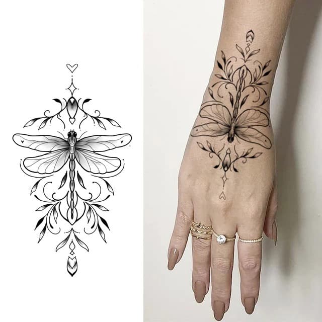 Ornamental dragonfly with gem drops