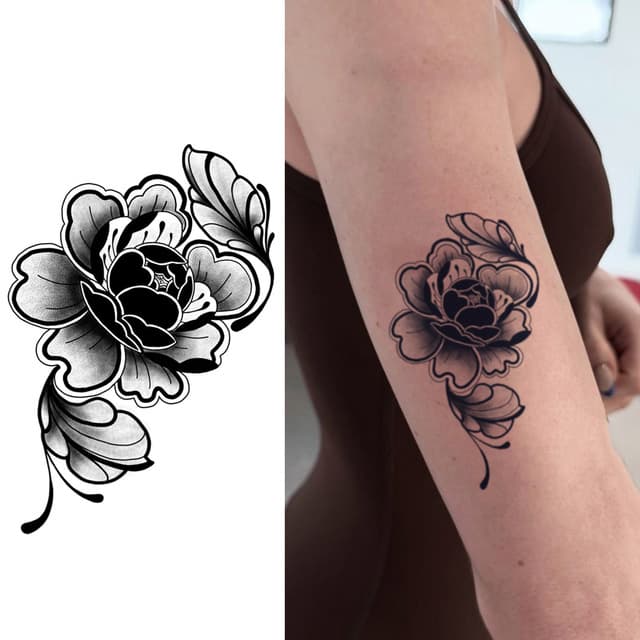 Black-and-grey peony bloom