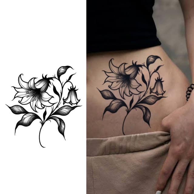 Bellflower stem in black-and-grey