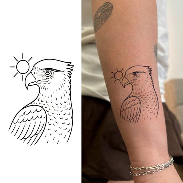 Eagle and rising sun