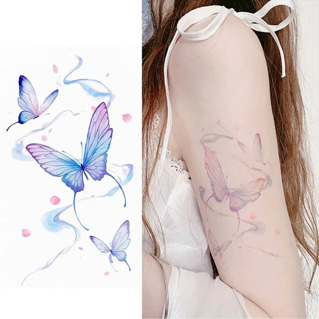 Trio of pastel butterflies