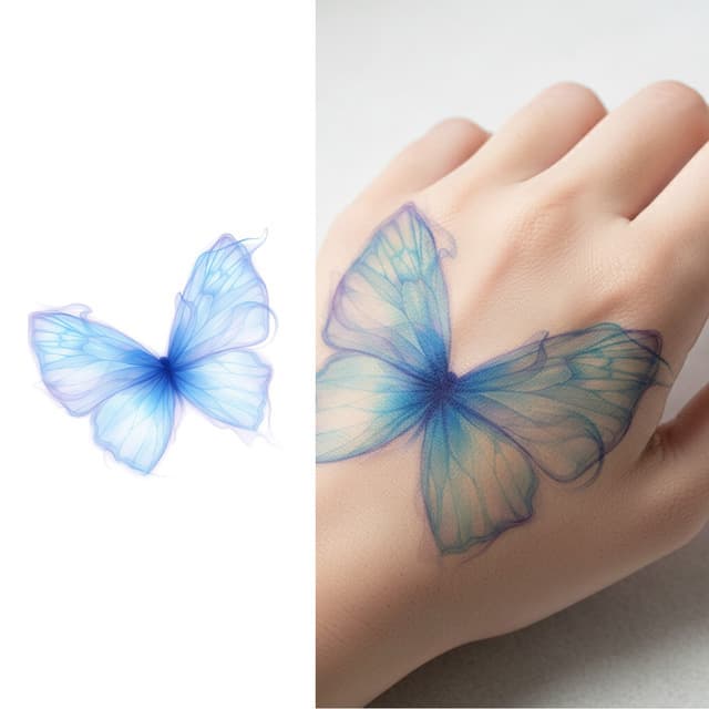 Translucent blue morpho