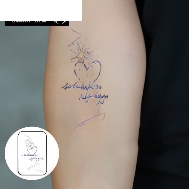 Sparkling heart with starlit script