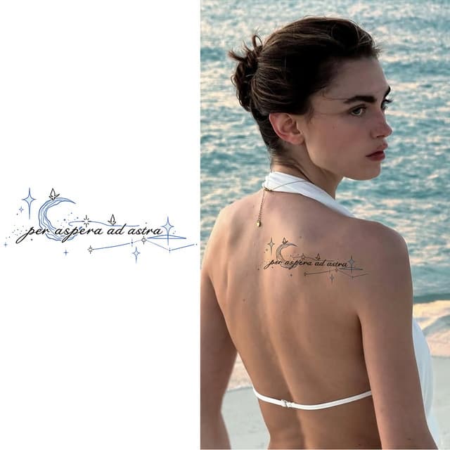 Per aspera ad astra — moon and stars