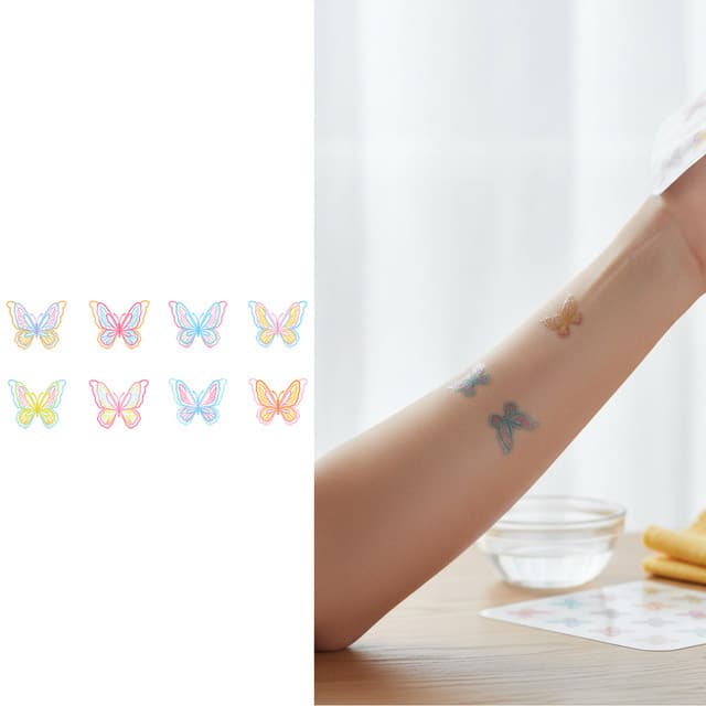 Pastel outlined butterflies flash sheet