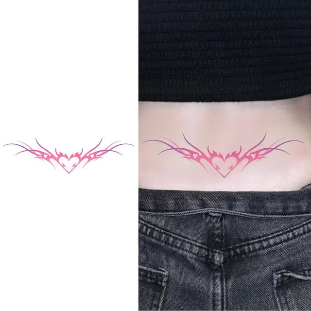 Pink heart tribal lower-back