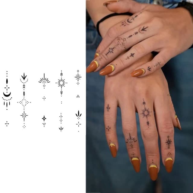 Witchy dotwork finger sigils