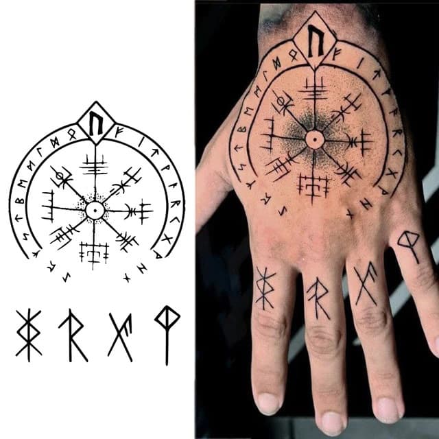 Vegvísir Norse compass