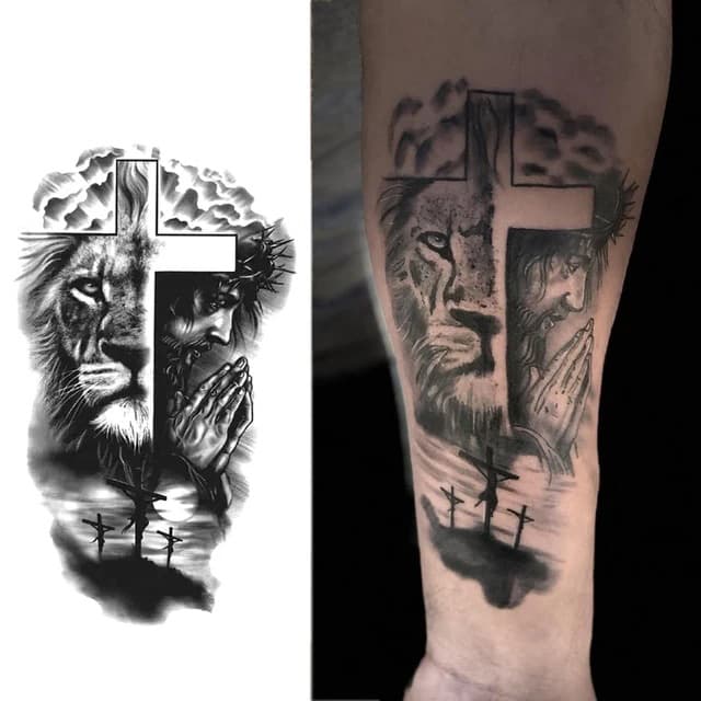 Lion of Judah and praying Christ