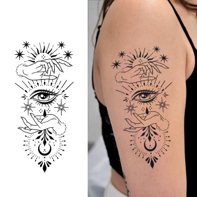 All-seeing eye between offering hands