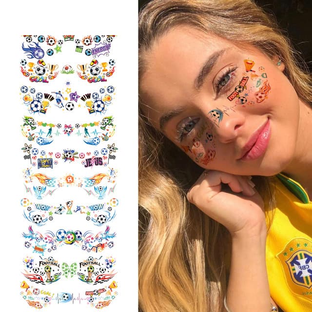 Football fan face-sticker sheet