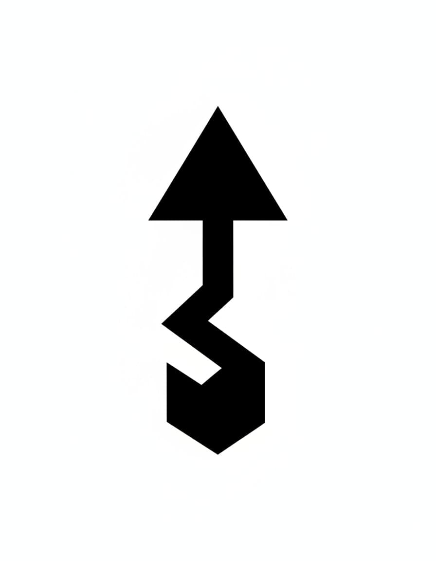 Blackwork Bold Zigzag Arrow Temporary Tattoo — view 1
