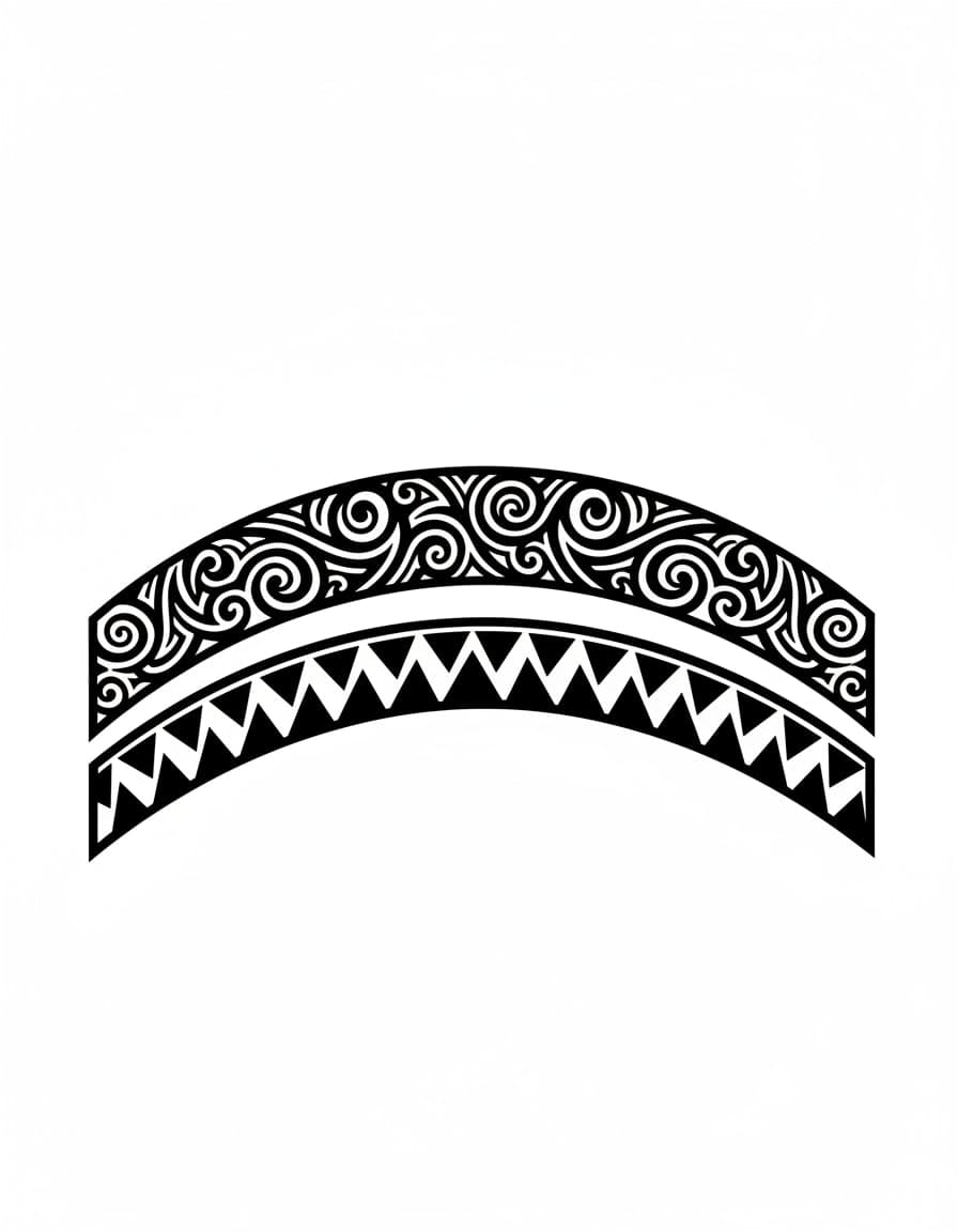 Polynesian-Style Shoulder Band Pair Temporary Tattoo — view 1