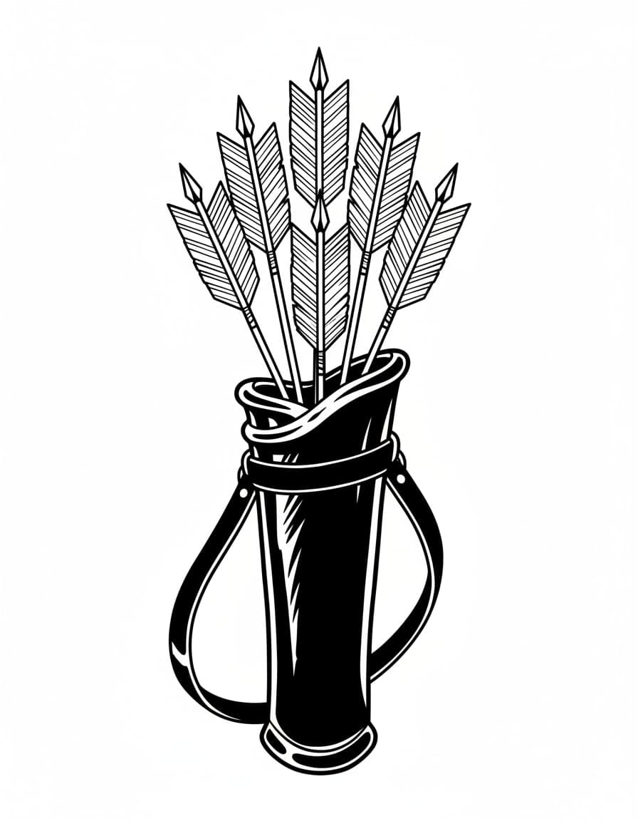 Blackwork Quiver of Arrows Temporary Tattoo — view 1