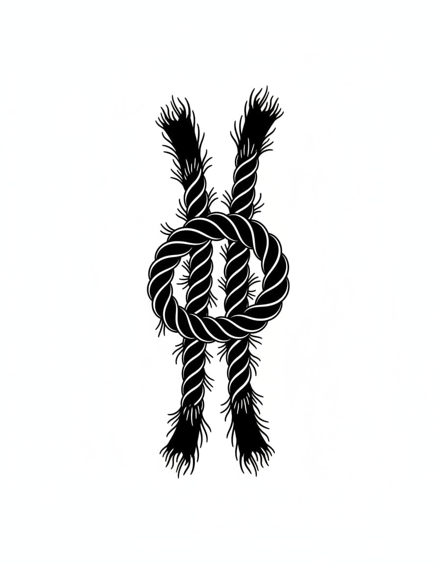 Blackwork Tied Knot Bold Temporary Tattoo — view 1