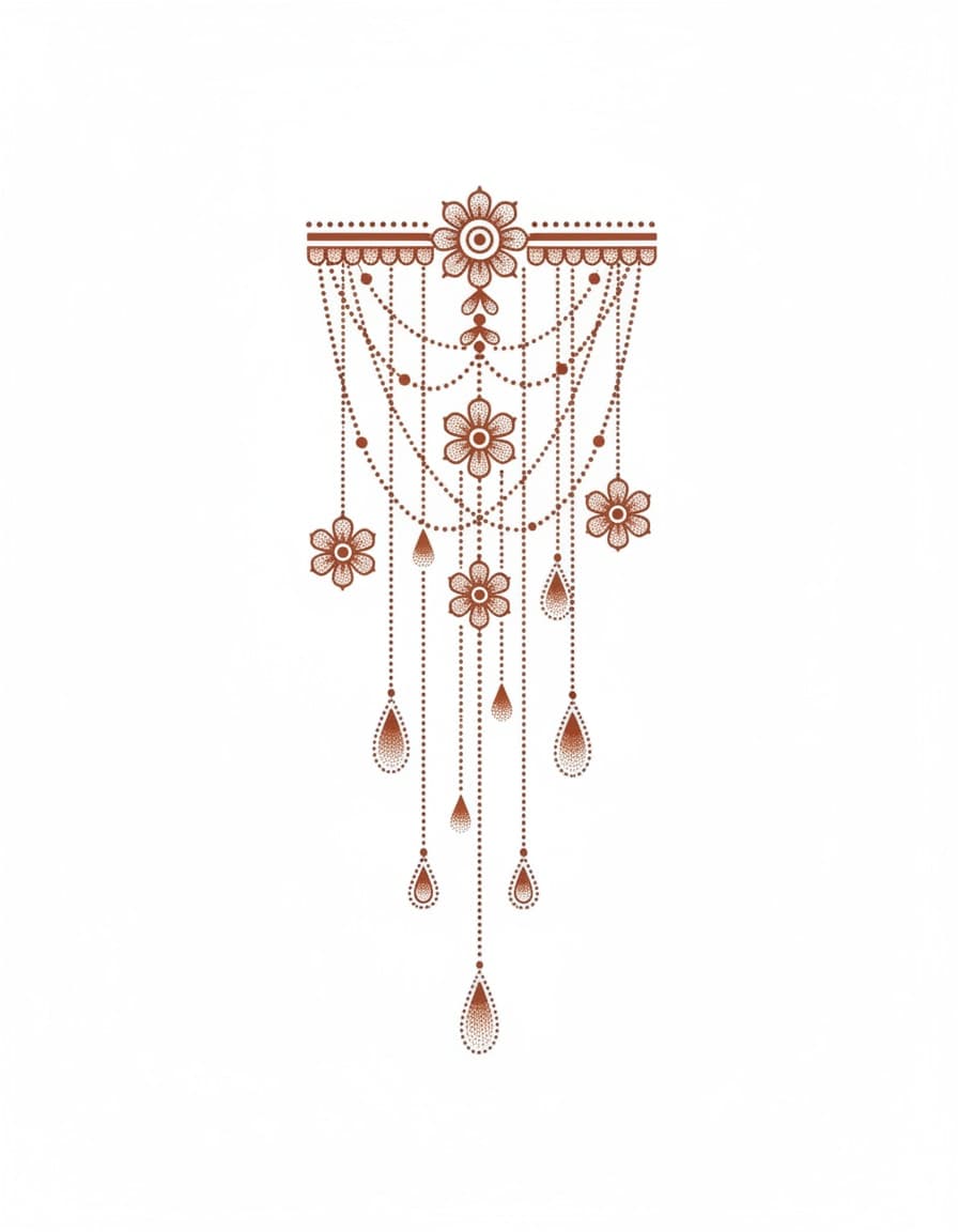 Henna-Style Dot Cascade Temporary Tattoo — view 1