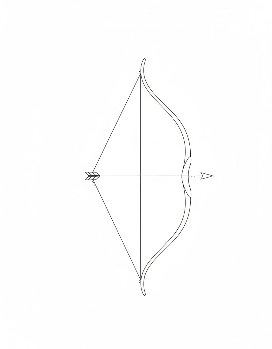 Fine Line Bow and Drawn Arrow Temporary Tattoo — view 1