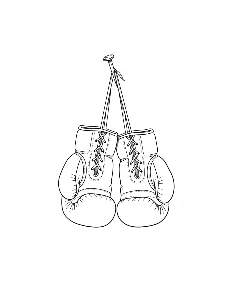 Fine Line Boxing Gloves Temporary Tattoo — view 1