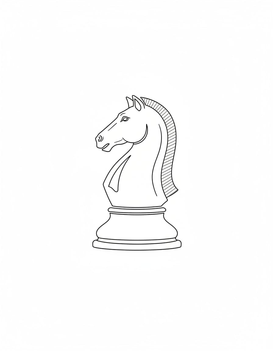 Fine Line Chess Knight Temporary Tattoo — view 1