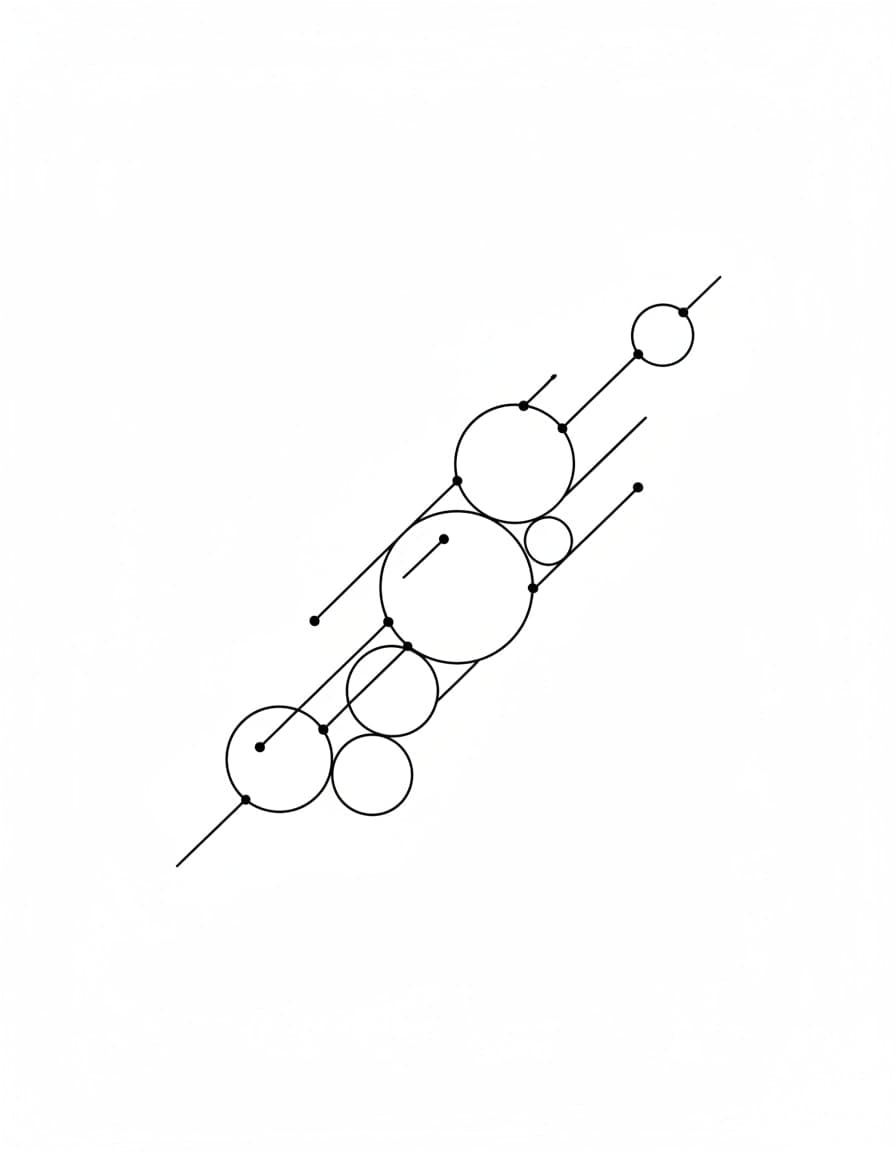 Fine Line Circle Constellation Grid Temporary Tattoo — view 1