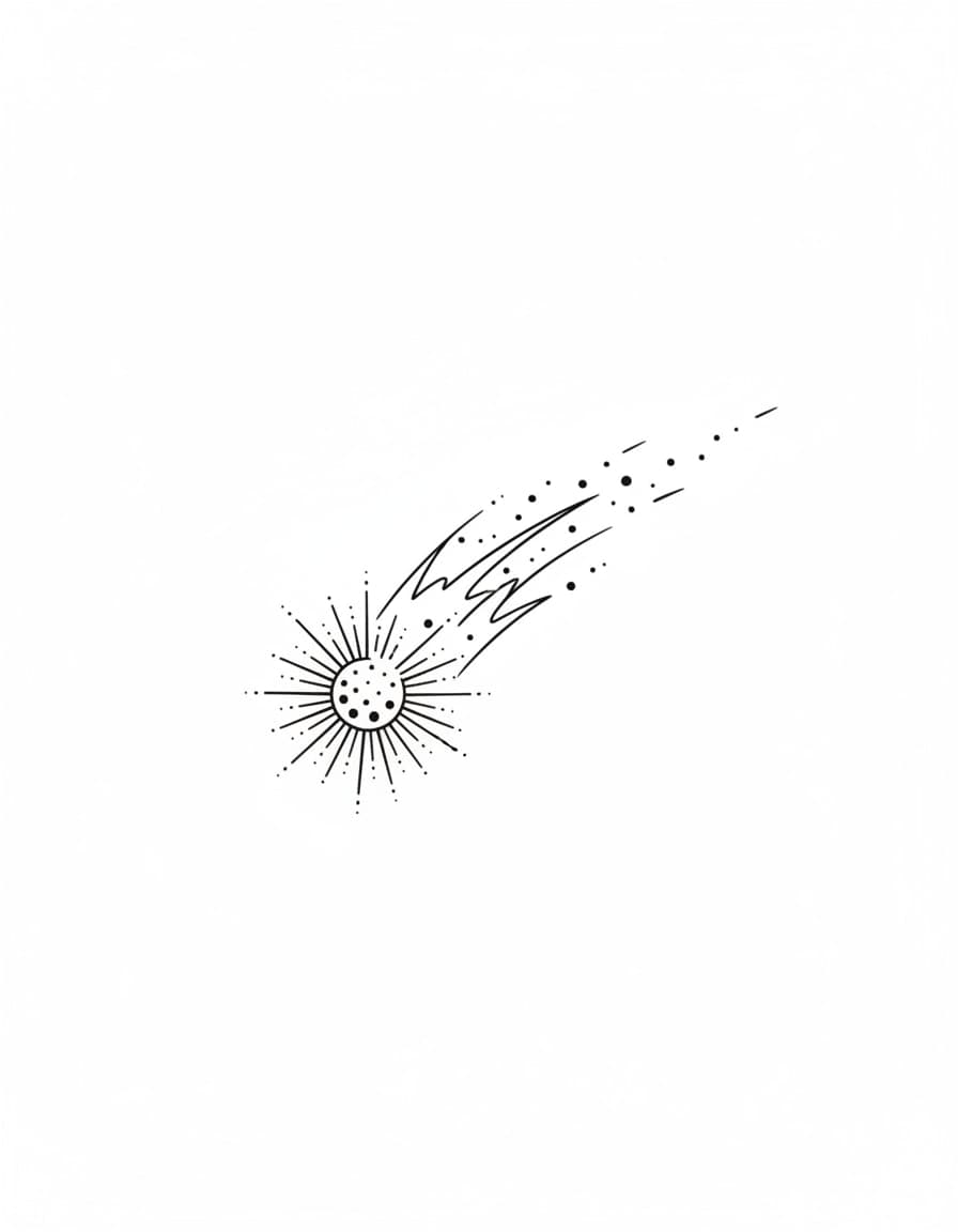 Fine Line Comet Trail Temporary Tattoo — view 1