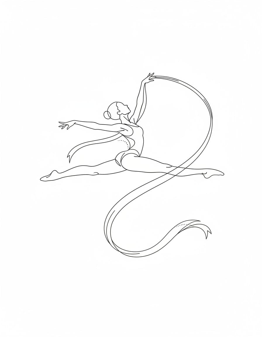 Fine Line Dancer Mid-Leap Temporary Tattoo — view 1