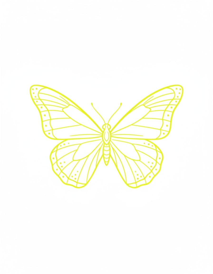 Fluo Butterfly Line Temporary Tattoo — view 1