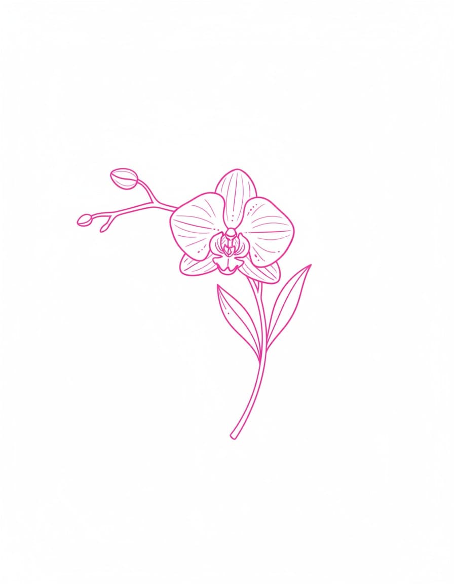 Fluo Orchid Temporary Tattoo — view 1