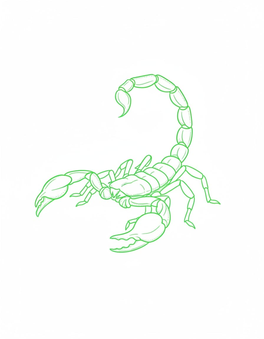 Fluo Scorpion Temporary Tattoo — view 1