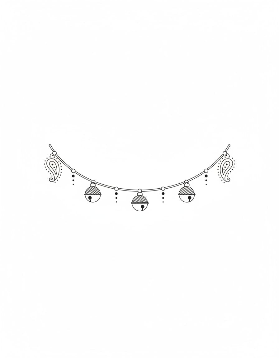 Fine Line Ornate Anklet Chain Temporary Tattoo — view 1
