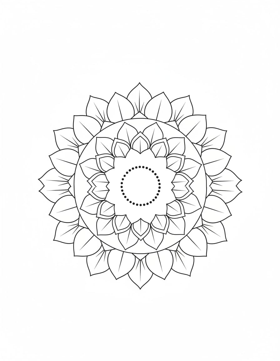 Fine Line Petal Ring Mandala Temporary Tattoo — view 1