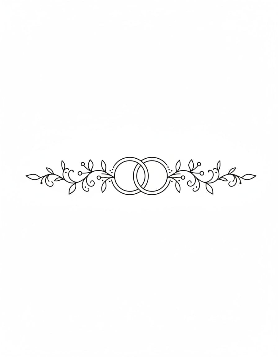 Fine Line Rings and Vines Band Temporary Tattoo — view 1