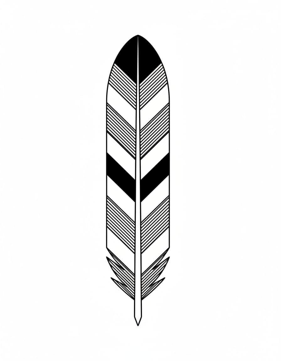 Geometric Chevron Feather Temporary Tattoo — view 1