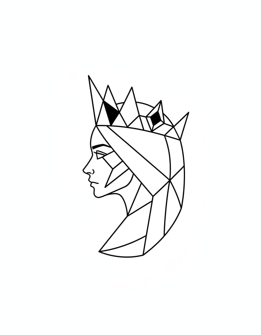 Geometric Crystal Crown Queen Temporary Tattoo — view 1