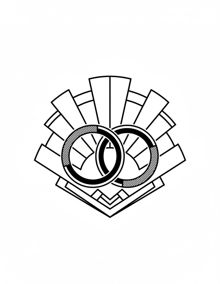 Geometric Deco Ring Marquee Temporary Tattoo — view 1