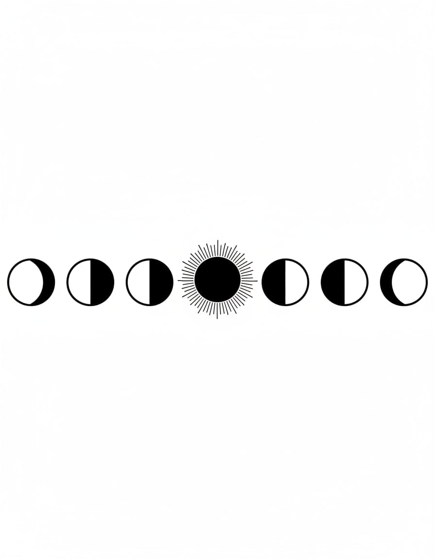 Geometric Eclipse Phases Band Temporary Tattoo — view 1