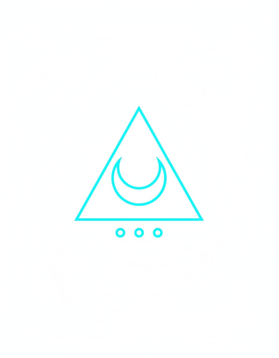 Fluo Triangle Moon Temporary Tattoo — view 1