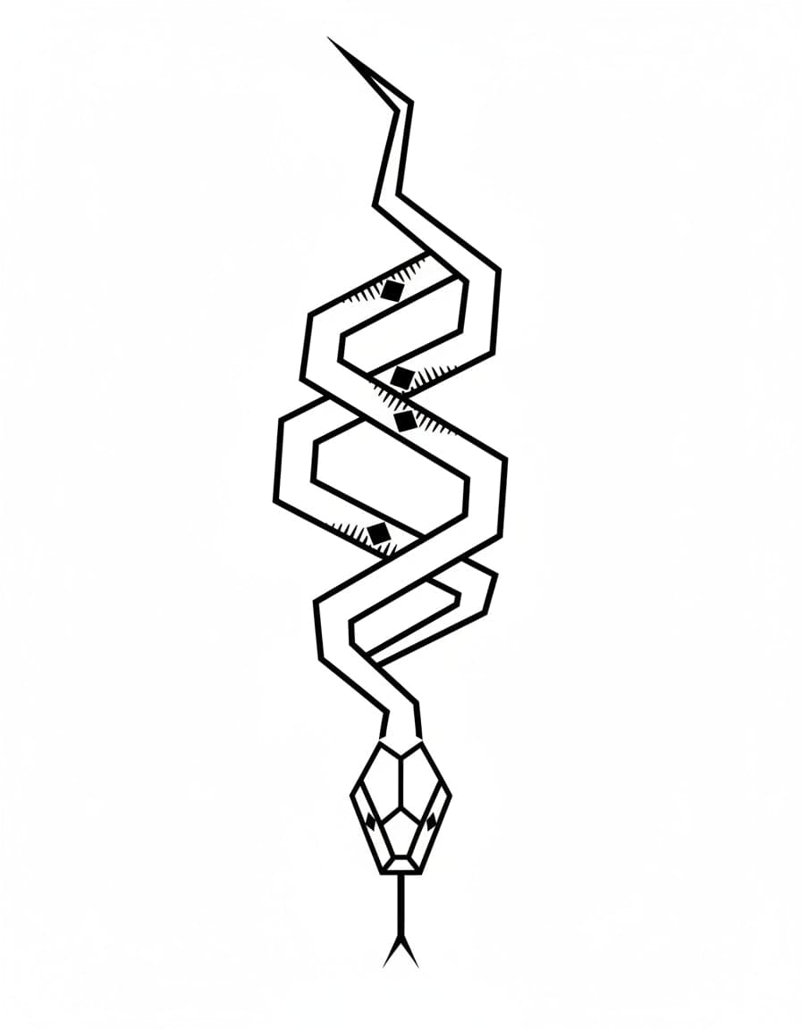 Geometric Geometric Snake Temporary Tattoo — view 1