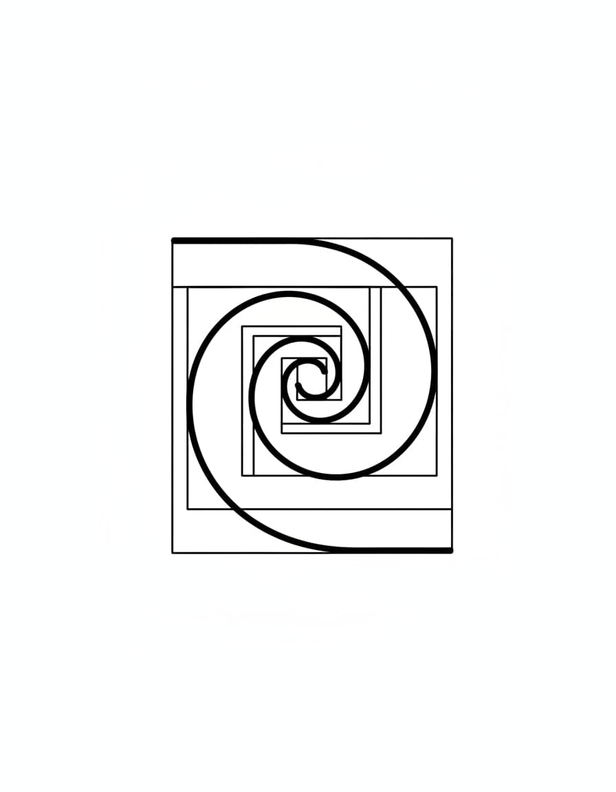 Geometric Golden Spiral Temporary Tattoo — view 1