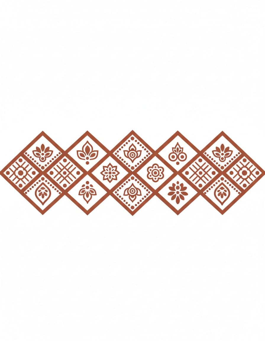 Henna-Style Diamond Grid Temporary Tattoo — view 1