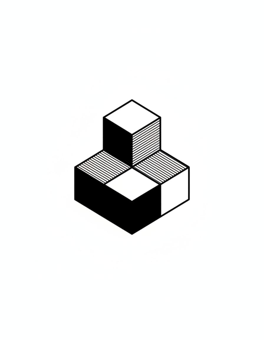 Geometric Isometric Cube Stack Temporary Tattoo — view 1
