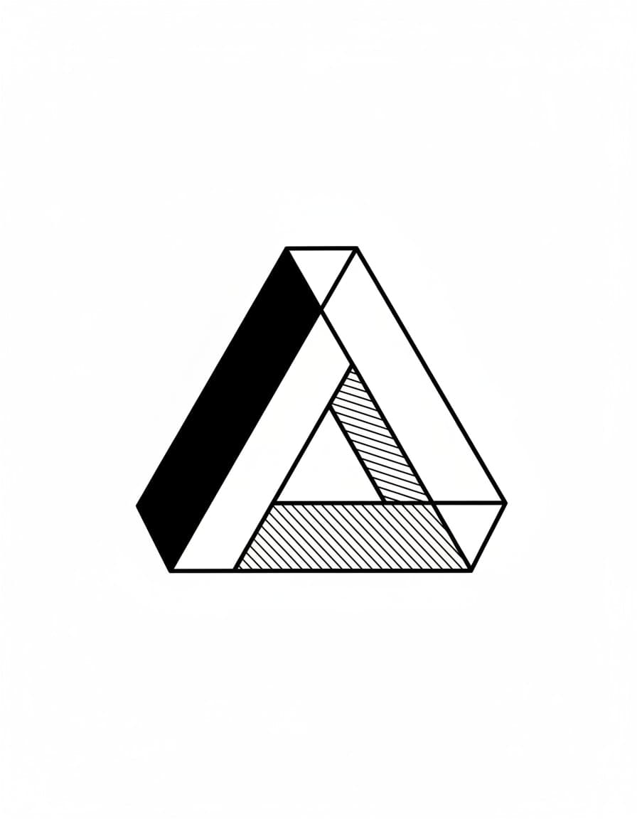Geometric Penrose Triangle Temporary Tattoo — view 1