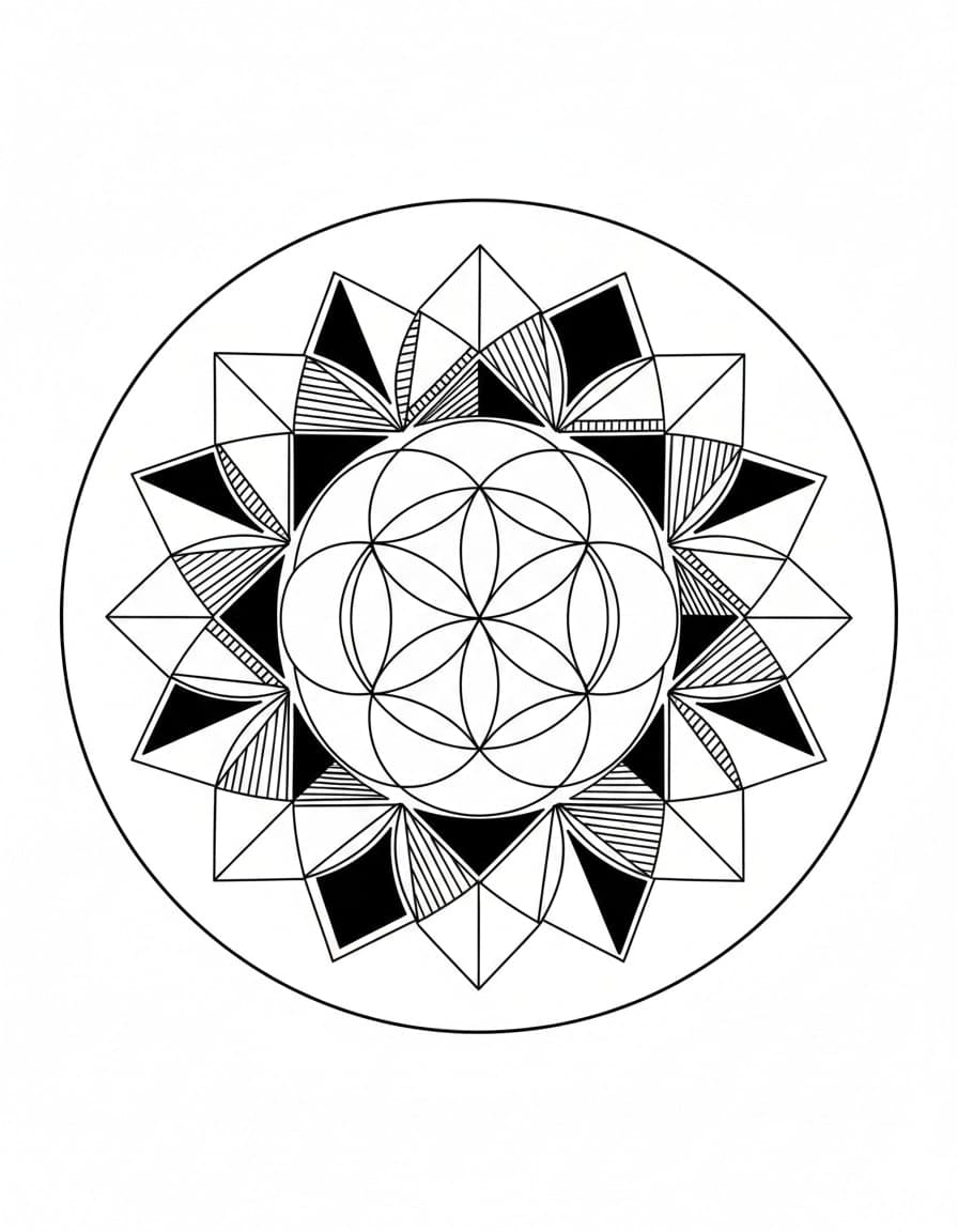 Geometric Seed of Life Mandala Temporary Tattoo — view 1