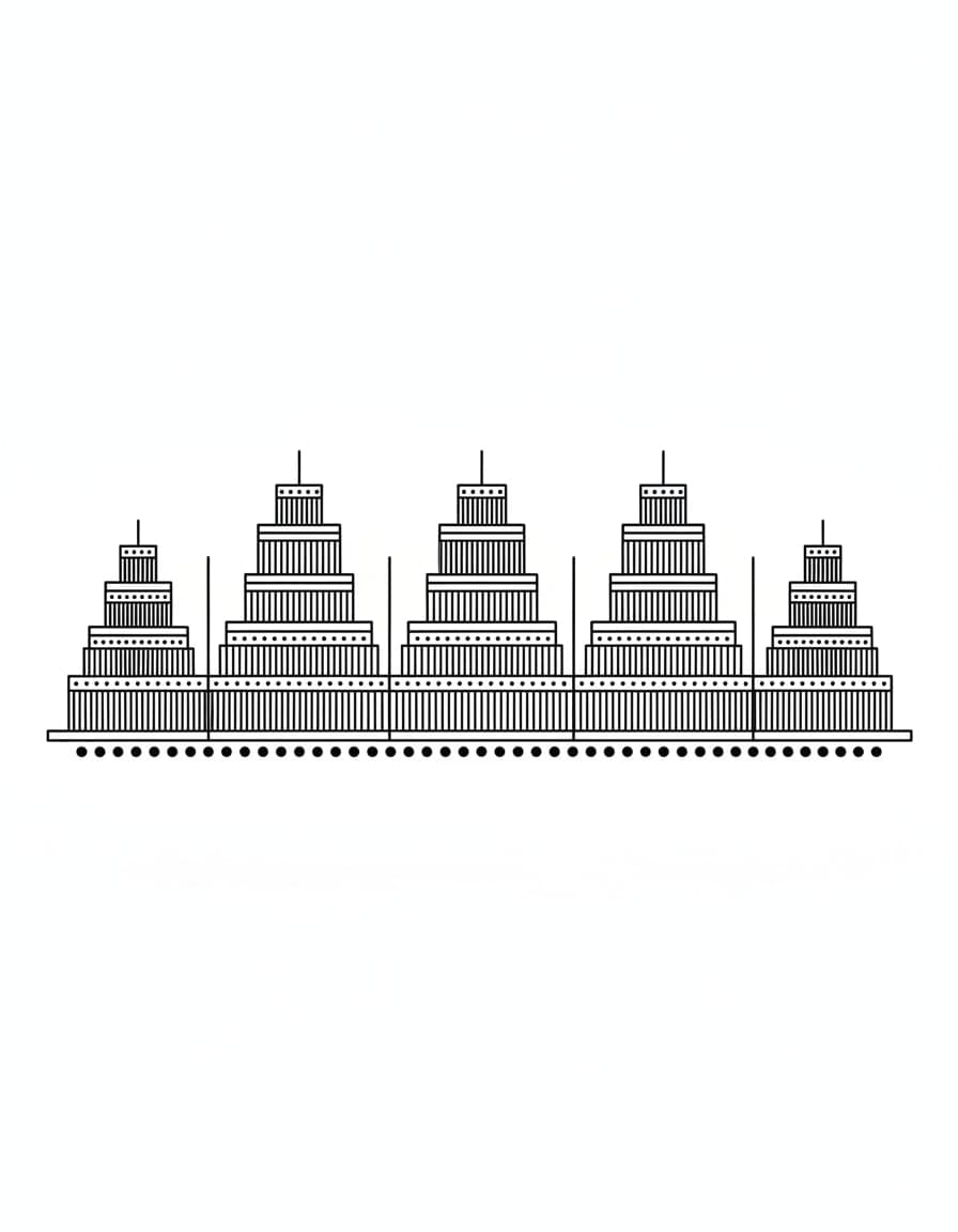 Geometric Temple Step Pattern Band Temporary Tattoo — view 1