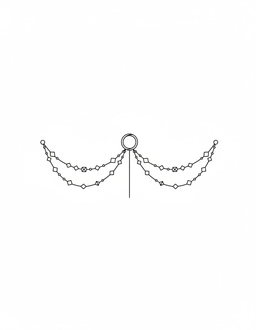 Geometric Under-Bust Chain Links Temporary Tattoo — view 1