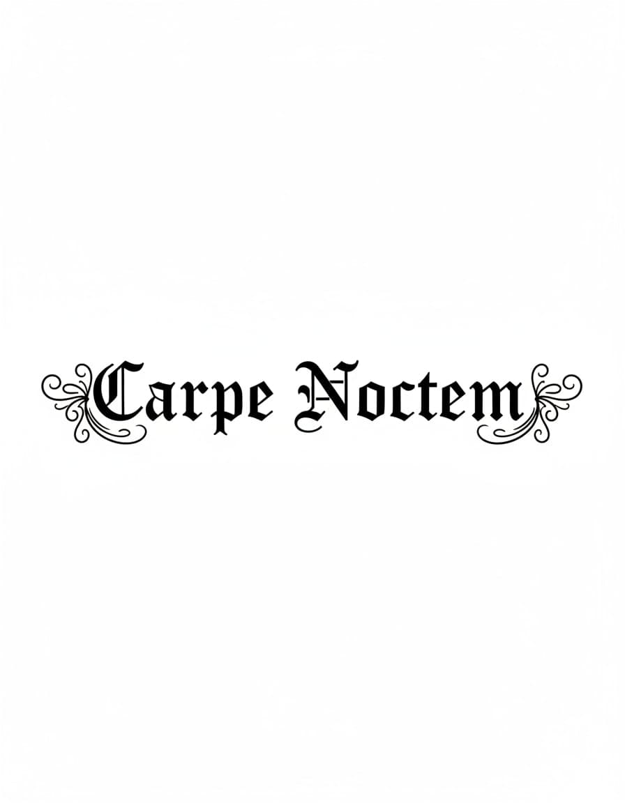 Carpe Noctem Blackletter Temporary Tattoo — view 1