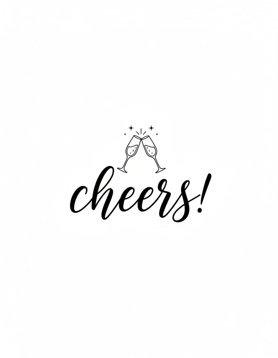 Cheers Script Temporary Tattoo — view 1