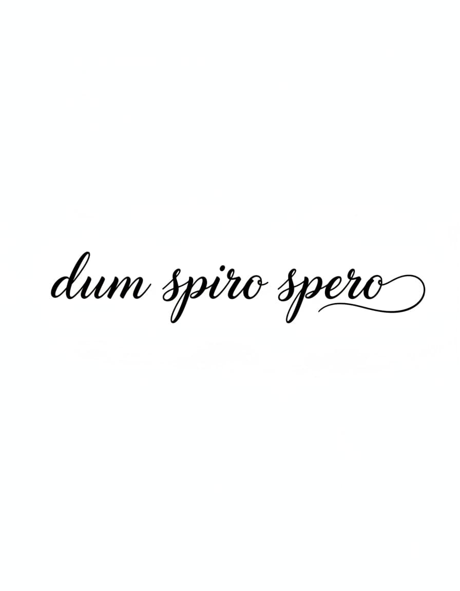 Dum Spiro Spero Lettering Temporary Tattoo — view 1