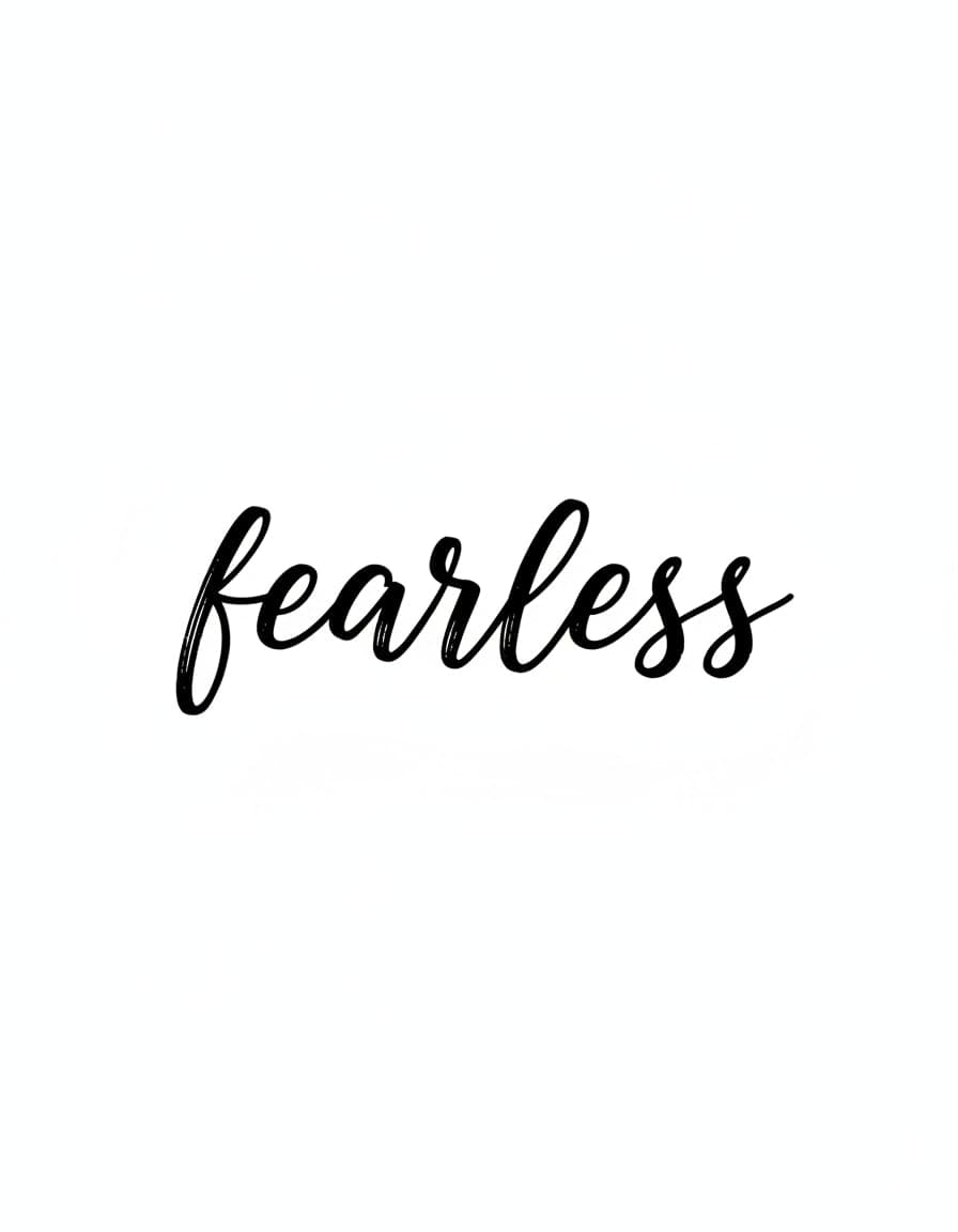 Fearless Script Temporary Tattoo — view 1